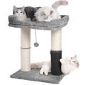 Cat Tree Tower for Large Cats Cat Scratching Post with 20x15.7”Wide Top Bed, Self Groomer, Thick Scratch Post [Dia=4.5”] and Danging Ball Great for