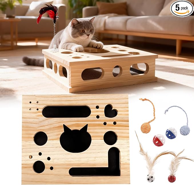 2026 New Model Cat Nail File Enrichment Box Cat Nail File Box with Sandpaper Stress-Free Alternative to Trimming Nails, Cat Toys Interactive for