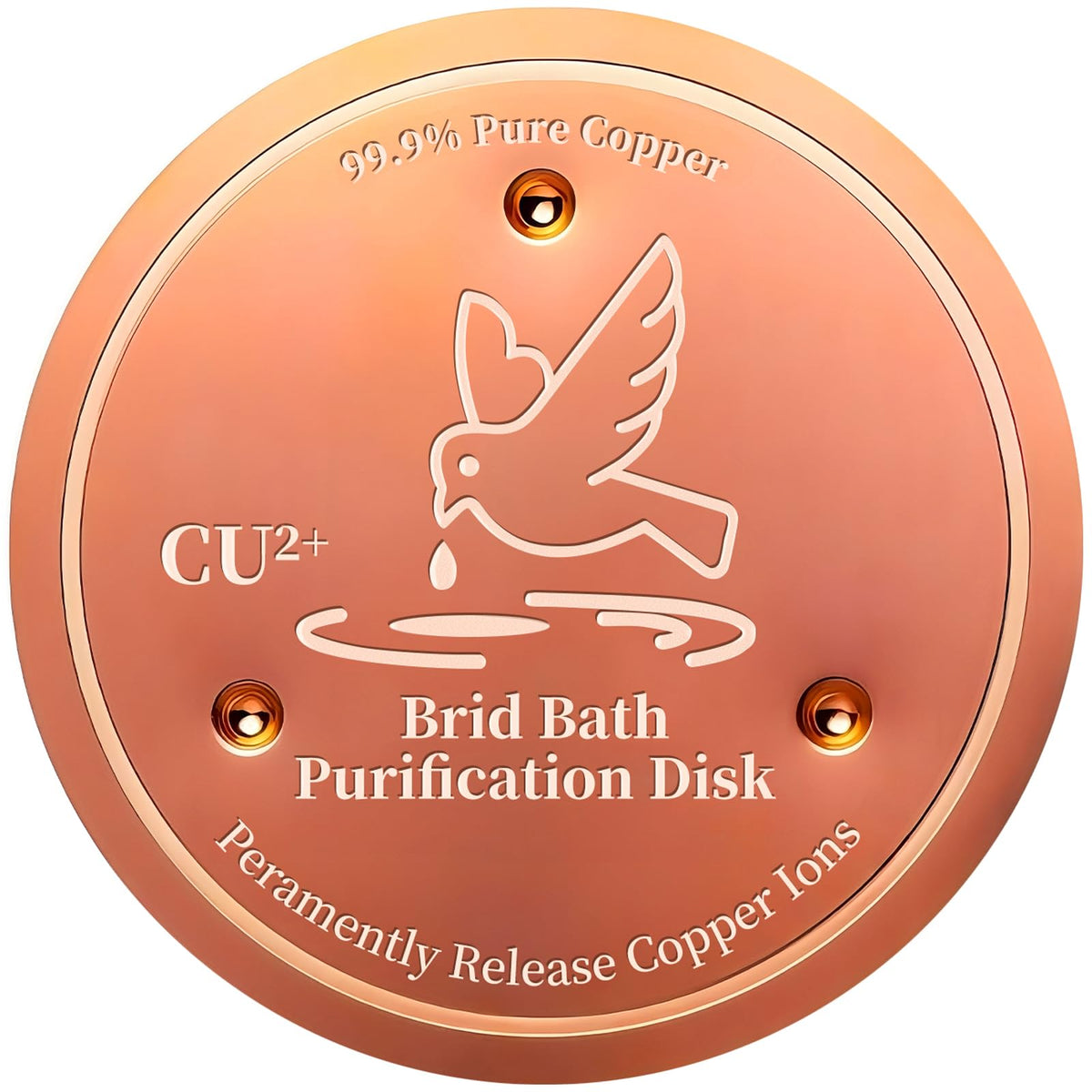 Bird Bath Copper Disk, 99.99% Pure Copper Cleaning Disk, Natural Cleaning Solution for Outdoor Birdbath, Helps Extend time Between birdbath Cleaning