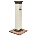 Basics Sturdy Cat Scratching Post for Indoor Cats & Kittens, Classic Single Post with Sisal Rope, Jute Fiber, Wood Base, Large (35.4"H), Brown