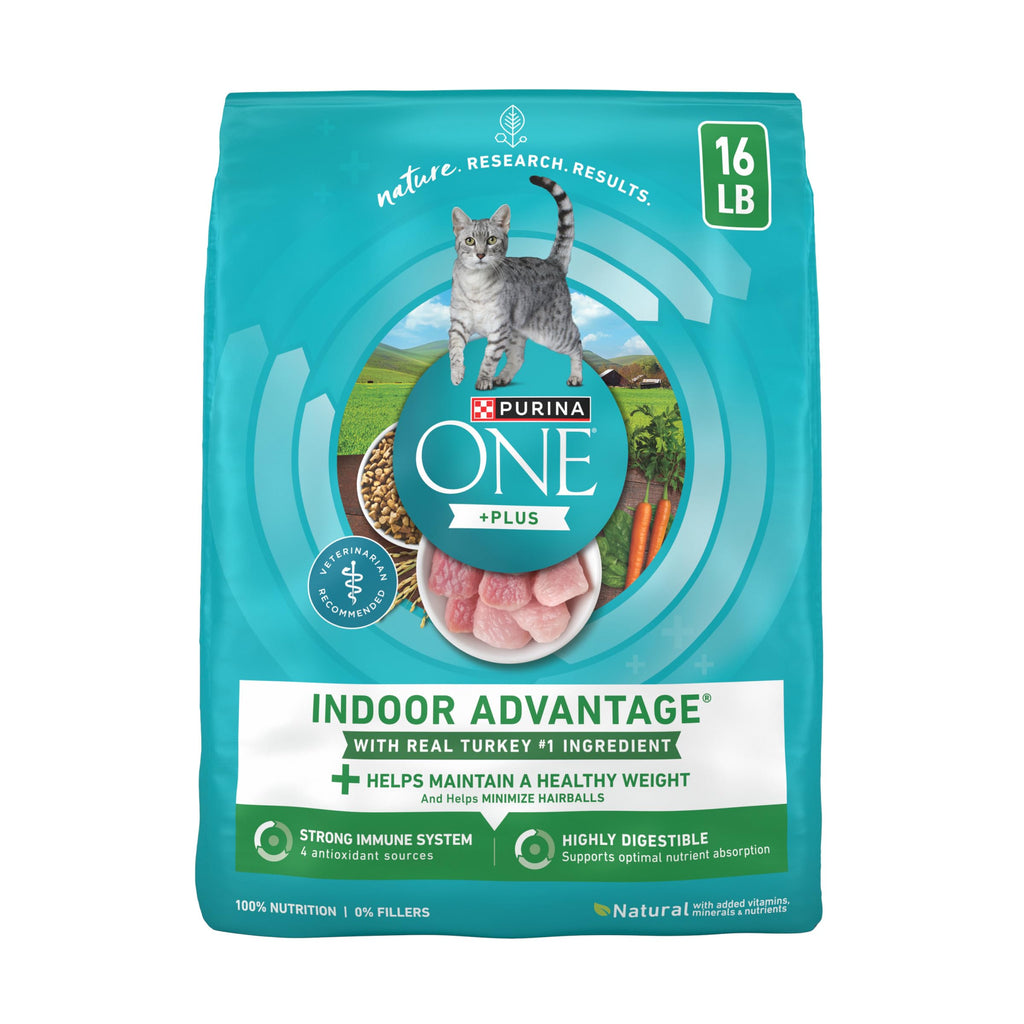 Purina ONE Natural, Low Fat, Weight Control, Indoor Dry Cat Food, +Plus Indoor Advantage - 16 lb. Bag