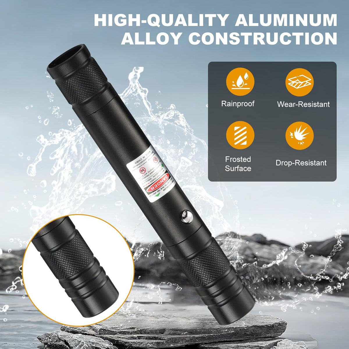 Long Range Green Laser Pointer, Laser Pointer High Power, Green Lazer Pointer Rechargeable for Hiking, Cat Laser Toy USB Charge