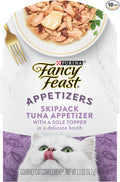 Purina Fancy Feast Appetizers Lickable Grain Free Wet Cat Food Topper Skipjack Tuna Appetizer with Sole - (Pack of 10) 1.1 oz. Trays