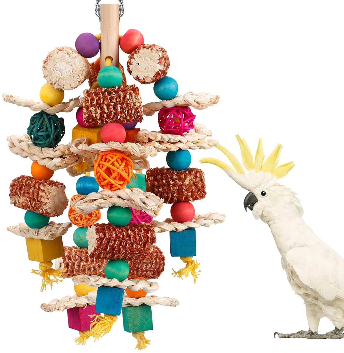 lovyoCoCo Parrot Toys Bird Toys Natural Corn Cob Bird chew Toys for Small and Medium-Sized Macaws,African Grey,Cockatoos