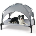 Heeyoo Elevated Dog Bed with Removable Canopy, Portable Dog Cot with Sun Protection Shade Tent, Raised Pet Cooling Cot Bed for Dogs, 42in