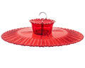 iBorn Hummingbird Feeders Sun Baffle,Ant Proof Moat Shade Cover Combo,for Hanging Bird Feeder for Outdoors Rain Guard,Red, 10.6inch