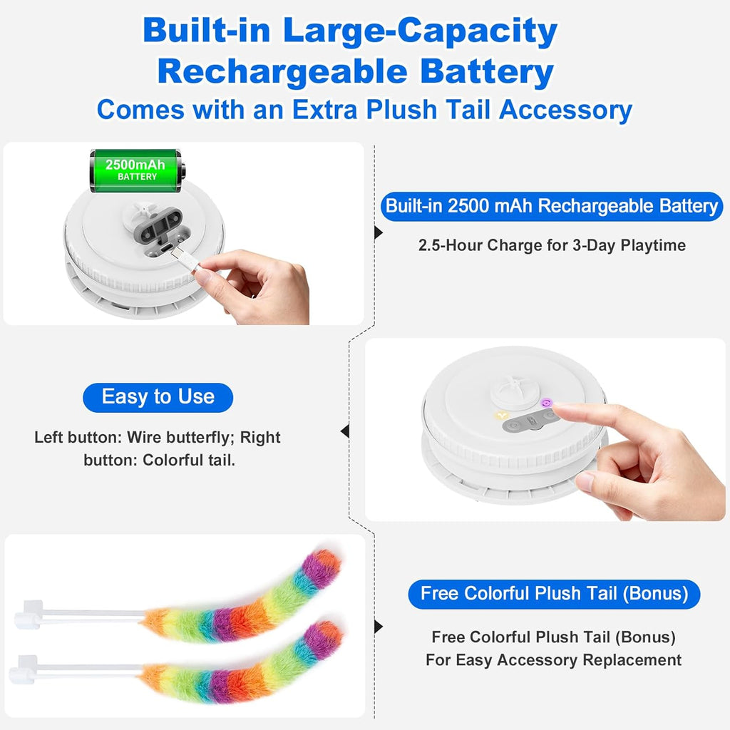 Interactive Cat Toys for Indoor Cats,[Newly Upgraded] Rechargeable Touch Activated Hide and Seek Kitten Toys for Bored Indoor Adult Cats with