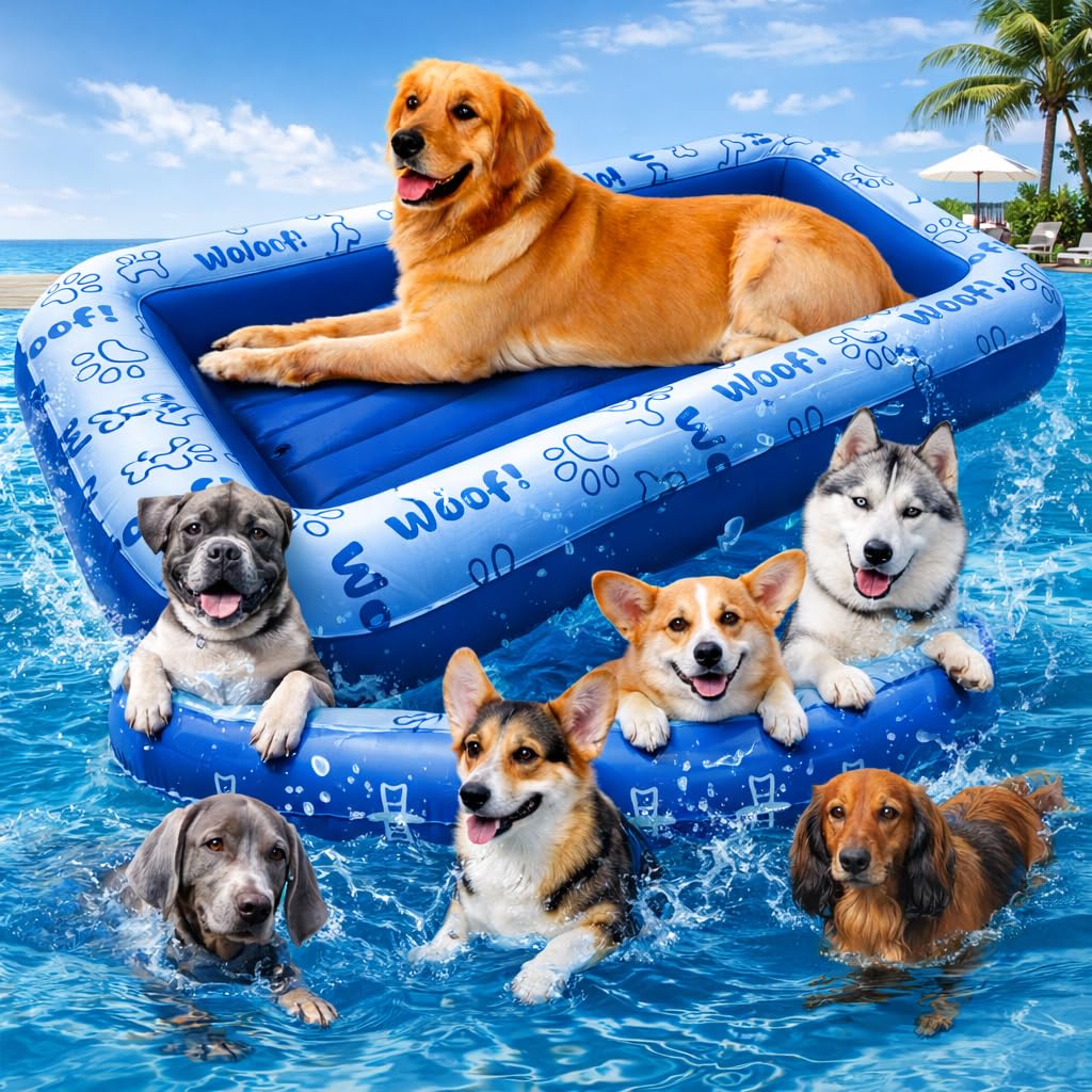 Schwimmer Dog Pool Float – Premium Pool Float for Large Dogs up to 220lbs – Durable & Inflatable Dog Raft for Pool, Lake & Beach – Comfortable & Safe
