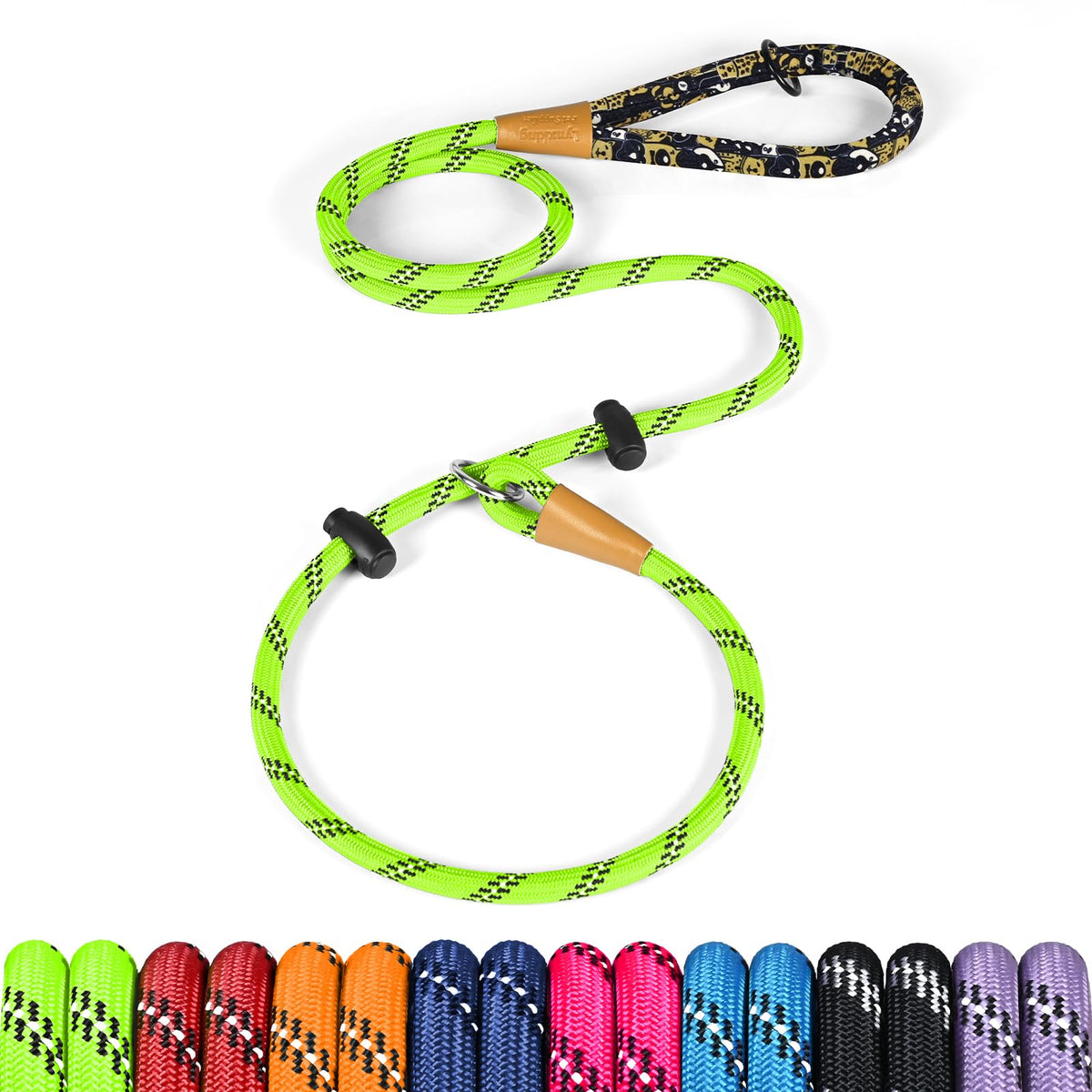lynxking Slip Lead Dog Leash Reflective, Heavy Duty Comfortable Strong Rope for Large Medium Small Dogs No Pull Pet Training (Light Green, Large
