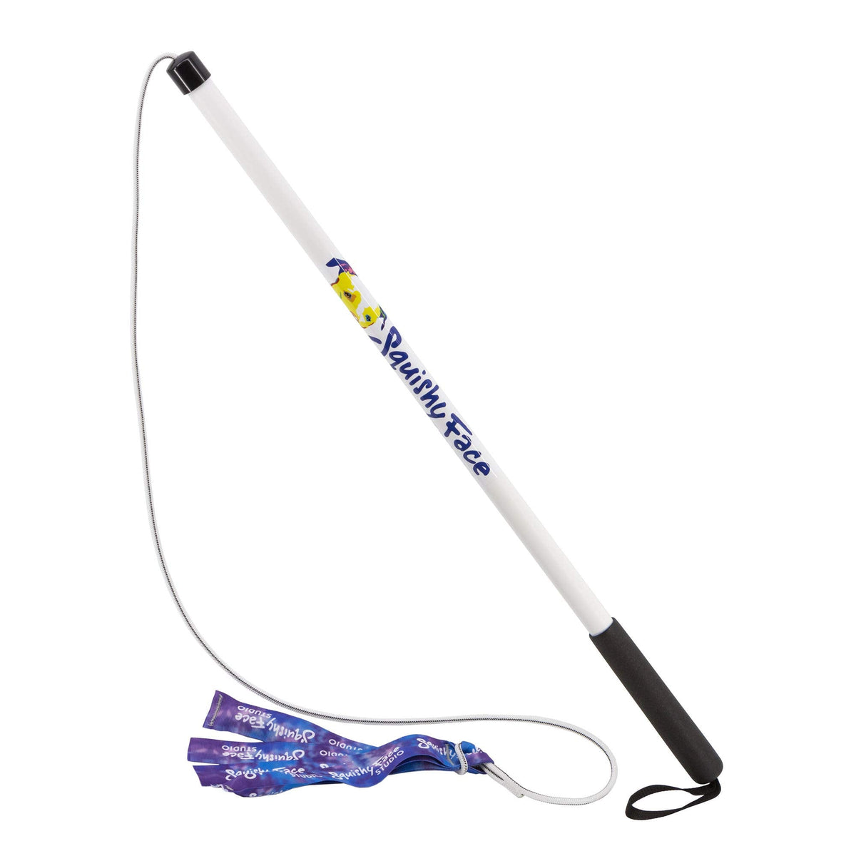 Squishy Face Studio Flirt Pole V2 with Lure - Durable Dog Toy for Fun Obedience Training & Exercise, Purple/Blue Tie Dye, Regular - 36 inch for All