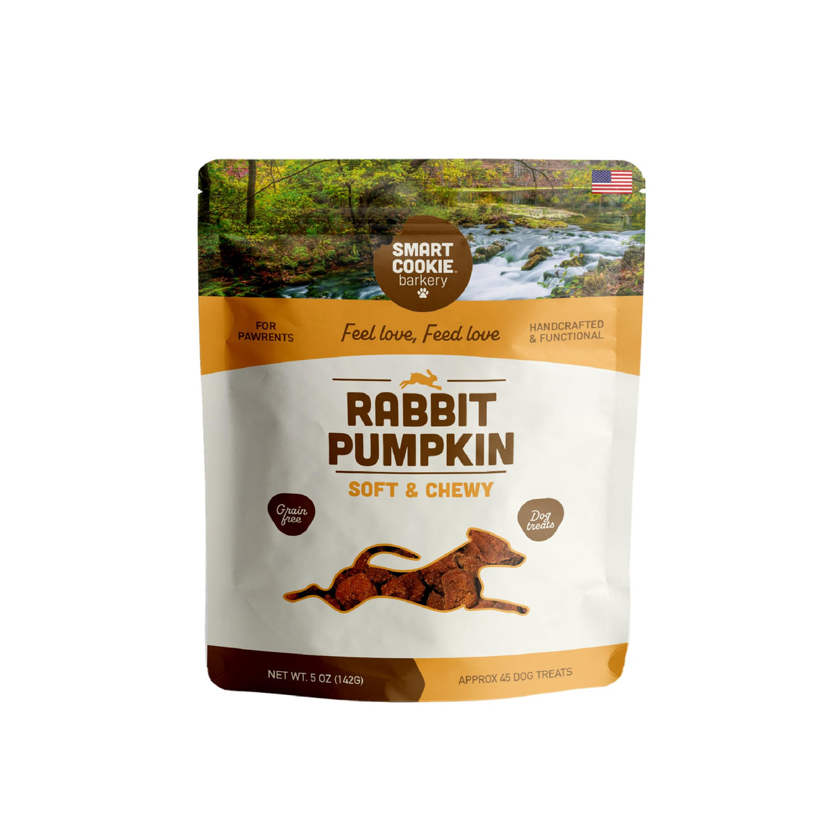 Smart Cookie All Natural Dog Treats - Rabbit & Pumpkin - Training Treats for Dogs & Puppies with Allergies, Sensitive Stomachs - Soft Dog Treats
