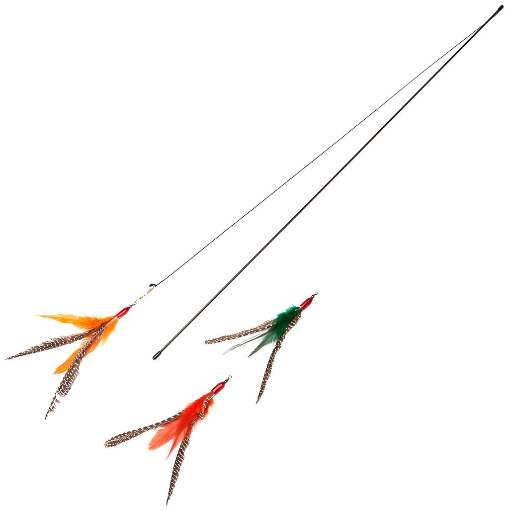 GoCat Da Bird Rod and Feather Cat Toy, Handmade in The USA (3 Birds)