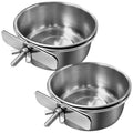 Tfwadmx Bird Feeding Dish Cups Parrot Food Bowl Clamp Holder Coop Cup, 2PCS Bird Cage Water Bowl for Parakeet African Greys Conure Cockatiels