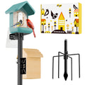 iBorn Camera Bird Feeder Pole 3in1 Compatible Bird Feeder Poles for Outdoors Heavy Duty,63inch Adjustable Height Bird House Pole Mount Kit Bracket