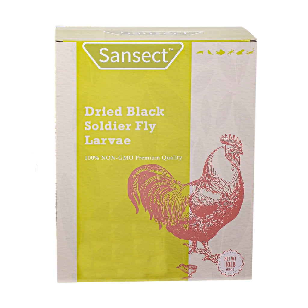 SANSECT Dried Black Soldier Fly Larvae 10LB, High Calcium Chicken Feed – 85X More Calcium, Non-GMO Treats for Chickens, Laying Hens, Ducks, Turkeys