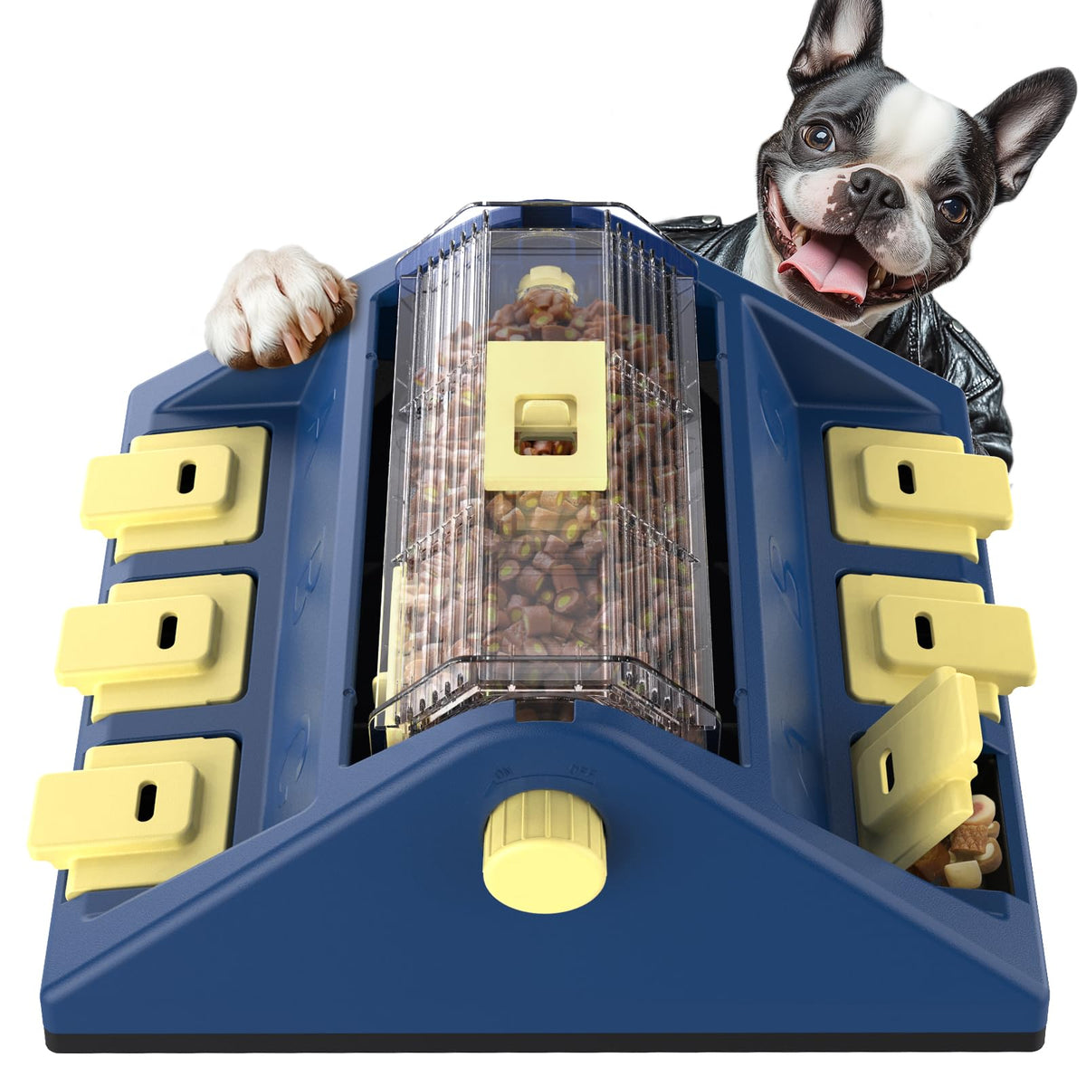 KADTC Dog Puzzle Toy, Large Size, 2 Levels of Challenge, Paw-Activated Rolling Treat Dispenser, Slow Feeder & Mental Stimulation for Small/Medium