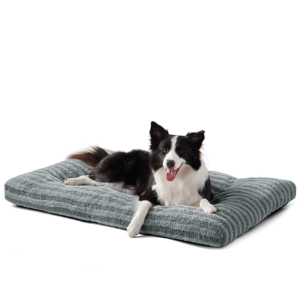 FURTIME Washable Dog Bed Large Sized Dogs, Deluxe Dog Crate Beds Comfy Fluffy Kennel Pad Anti-Slip Pet Sleeping Mat, Machine Washable Dogs Pillow