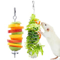 2Pcs Rat Enrichment Toys, 304 Stainless Steel Rat Foraging Toy for Fruit Vegetable Holder, Fancy Mice Cage Accessories Puzzle Toy, Hanging Rodent