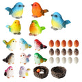 Jetec 30 Pieces Garden Accessories Bird Decorative Figurines Miniature Bird Figurines for Garden, Dollhouse Miniature, Cake Topper, Micro Landscape