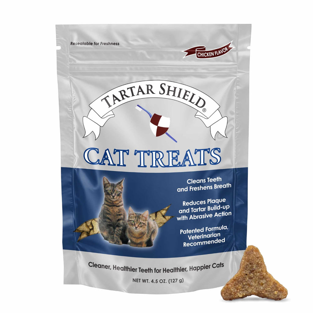 Tartar Shield Cat Treats | Daily Dental Treats | Cleans Teeth & Gums Fresh Breath Natural Oral Health Support | Wholesome & All-Natural Bites | USA