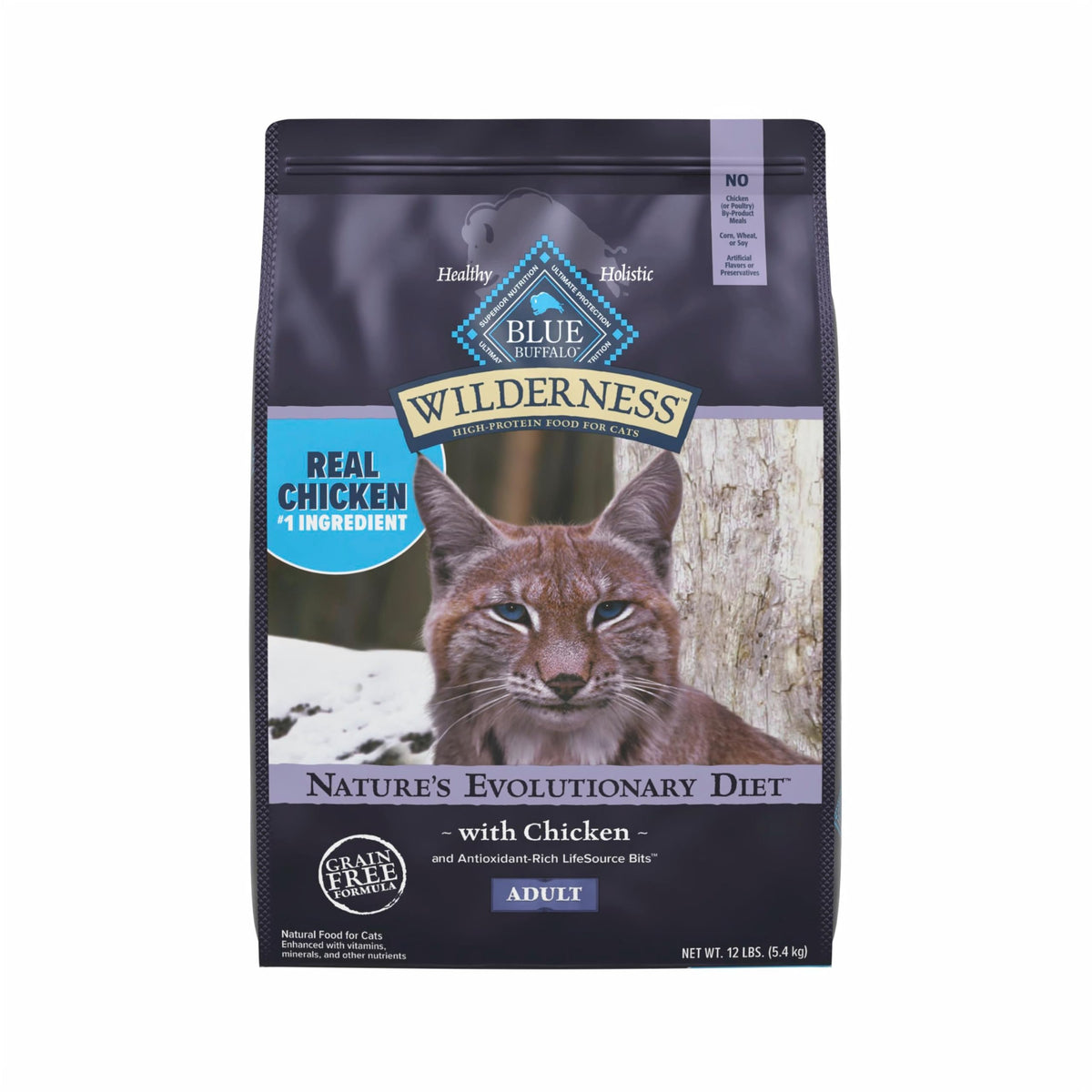 Blue Buffalo Wilderness Natural Adult Dry Cat Food, High-Protein and Grain-Free Diet, Supports Healthy Muscle Development and a Healthy Immune