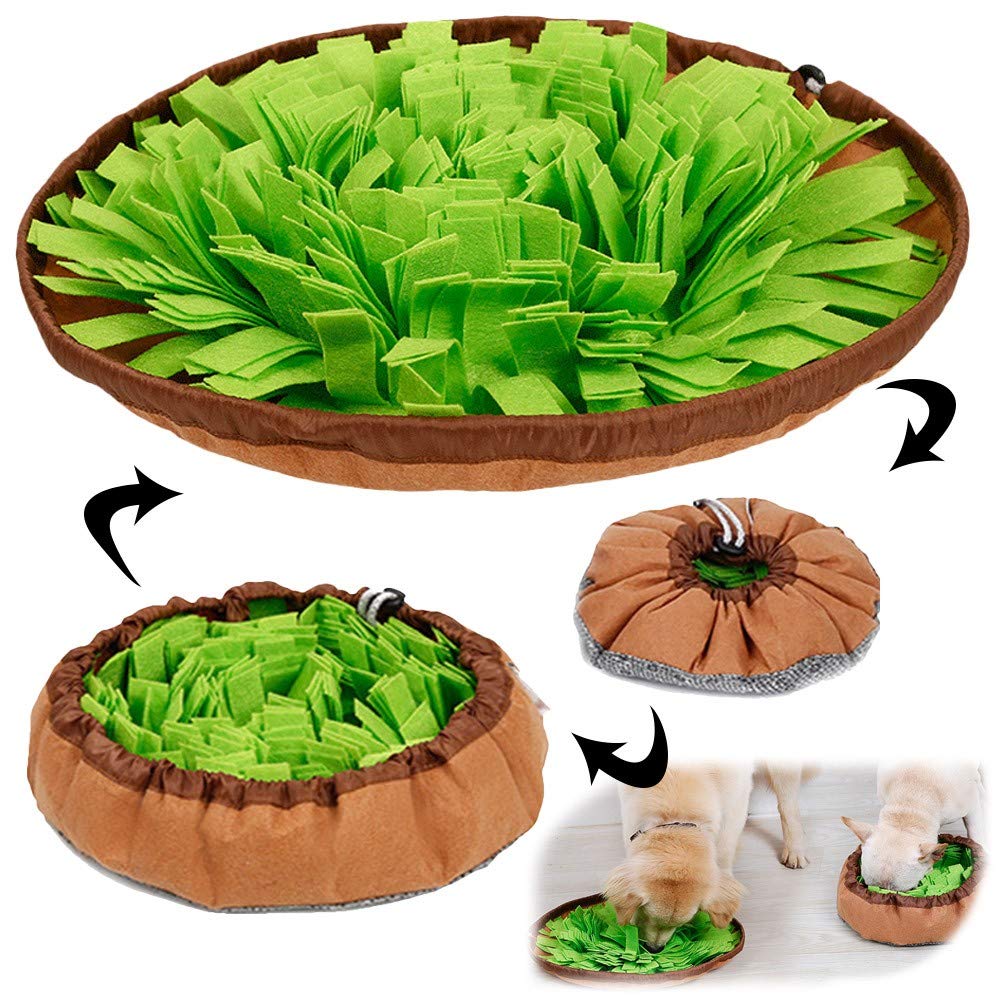 AWOOF Pet Snuffle Mat for Dogs, Interactive Feed Game for Boredom, Encourages Natural Foraging Skills for Cats Dogs Bowl Travel Use, Dog Treat