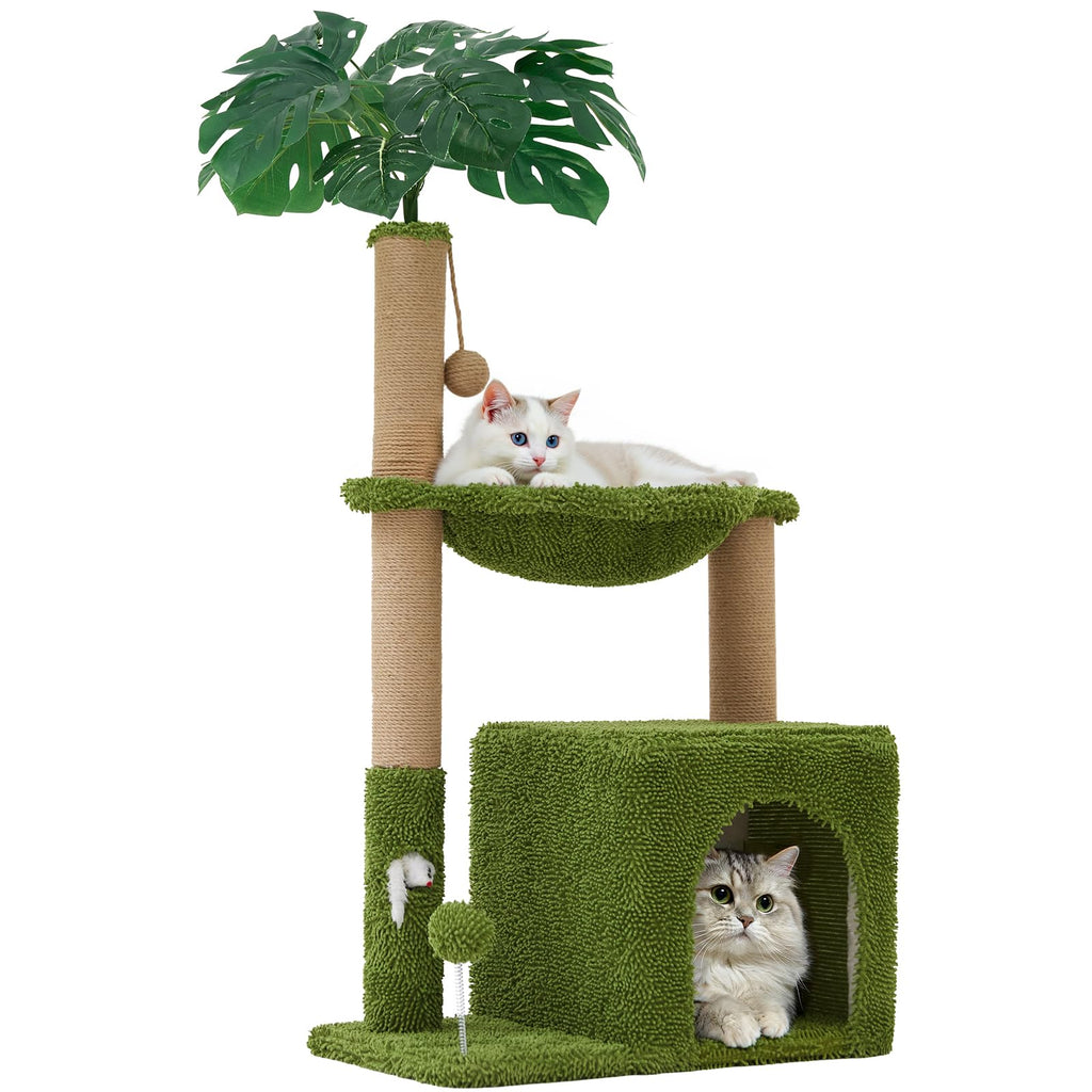 Woochpet 37" Cat Tree Tower for Indoor Cats Multi-Functional Comfy Cat Bed - with Sturdy Scratching Post, Cozy Hammock for Kittens and Small
