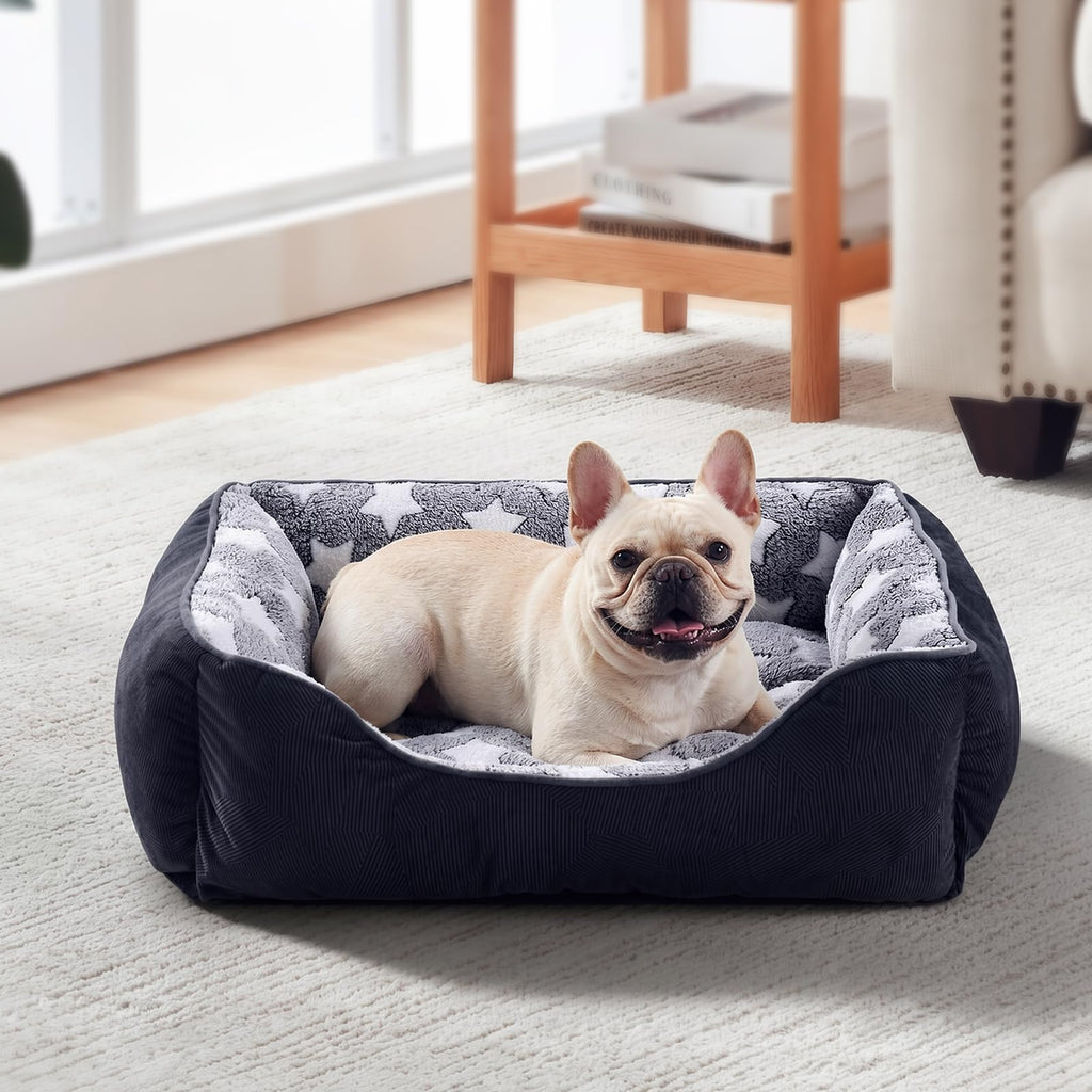 GASUR Dog Beds Small Medium Size, Small Dog Bed Washable, Orthopedic Pet Sofa Bed, Pet Cuddler Anti-Slip Bottom, Soft Calming Sleeping Warming Puppy