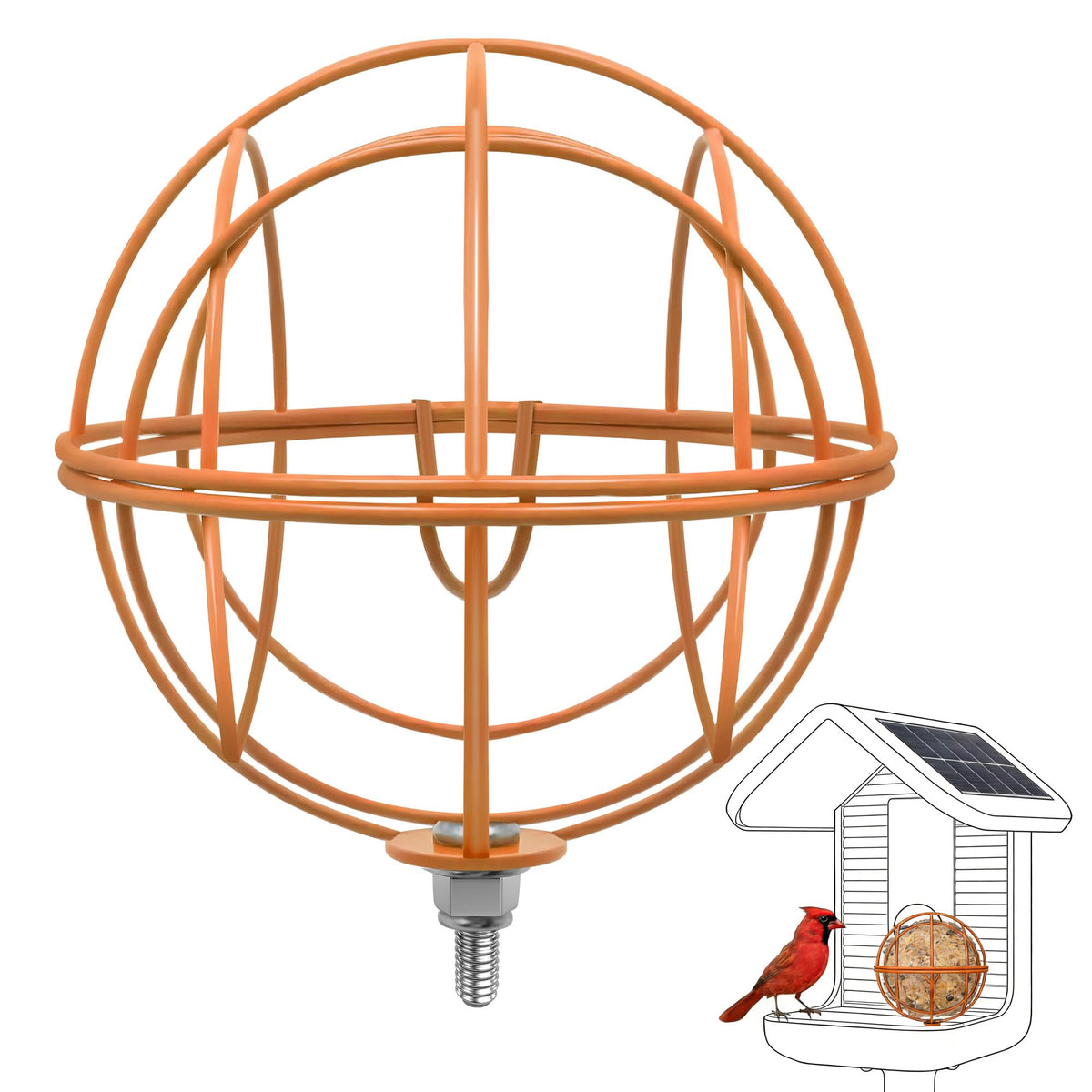 Metal Suet Ball Holder for Bird Buddy, Compatible with BirdBuddy Smart Feeders & Others with Ready 5mm Screw Hole, Durable Accessory & Add-on
