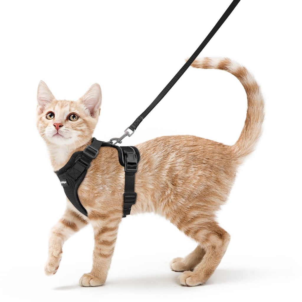 rabbitgoo Cat Harness and Leash for Walking, Escape Proof Soft Adjustable Vest Harnesses for Cats, Easy Control Breathable Reflective Strips Jacket