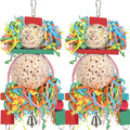 BBjinronjy Bird Toys,2PCS Hanging Natural Soft Sola Ball Beak Chew Shred Forage Toys for Parrots,Cockatiel,Conure,Love Birds,Parakeets,Budgie and