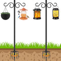 Adjustable Shepherd Hooks for Outdoor, 2 Pack 80 Inch 5 Prong Base Bird Two Sided Feeder Poles, Heavy Duty Shepherds Hook, Suitable for Garden in