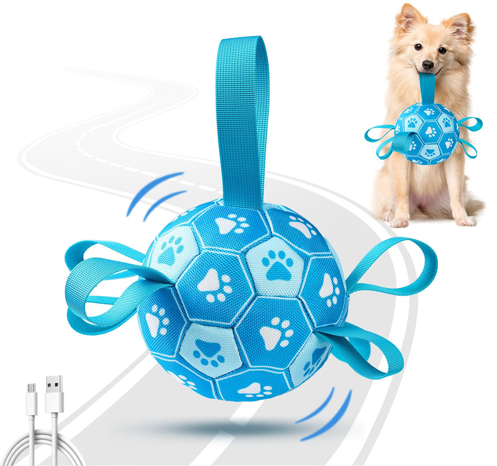 Interactive Dog Toys Dog Soccer Ball to Keep Them Busy,Durable Automatic Moving Jumping Dog Balls with Straps for Small/Medium/Large Dogs, USB