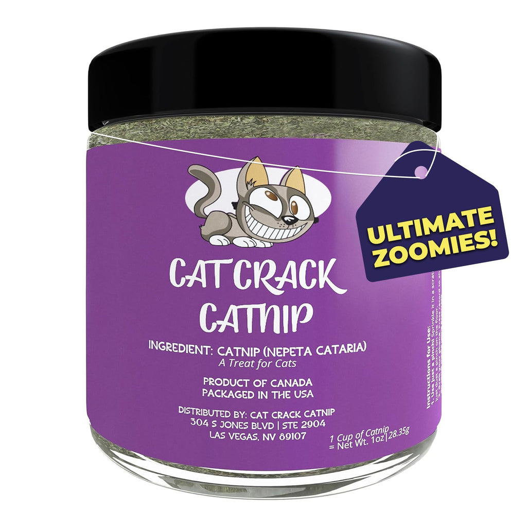 Cat Crack Catnip, Zoomie-Inducing Cat Nip Blend, North American Made & 100% Natural, Safe & Non-Addictive Catnip Treats Used to Supplement Cat Nip