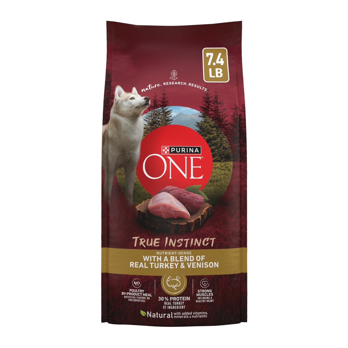 Purina ONE True Instinct With A Blend Of Real Turkey and Venison Dry Dog Food - 7.4 lb. Bag