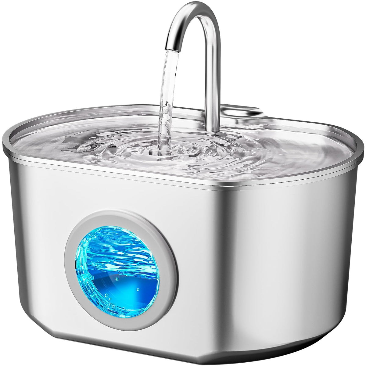 Cat Water Fountain Stainless Steel: 73oz/2.2L Cat Fountain for Drinking- Pet Water Fountain Inside - Automatic Dog Watering Dispenser Bowl - Pet