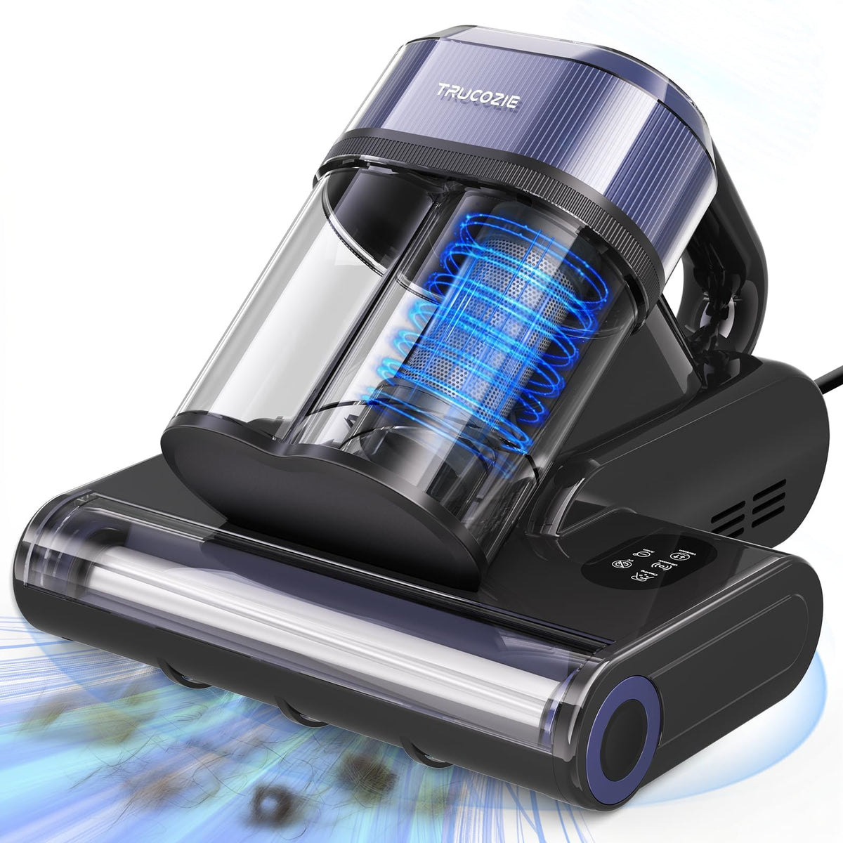 Mattress Vacuum Cleaner with 275nm UV-C Light & 149℉ Heat, 16Kpa Powerful Suction Bed Vacuum for Pet Hair & Dander, Smart Dust Sensor, Anion