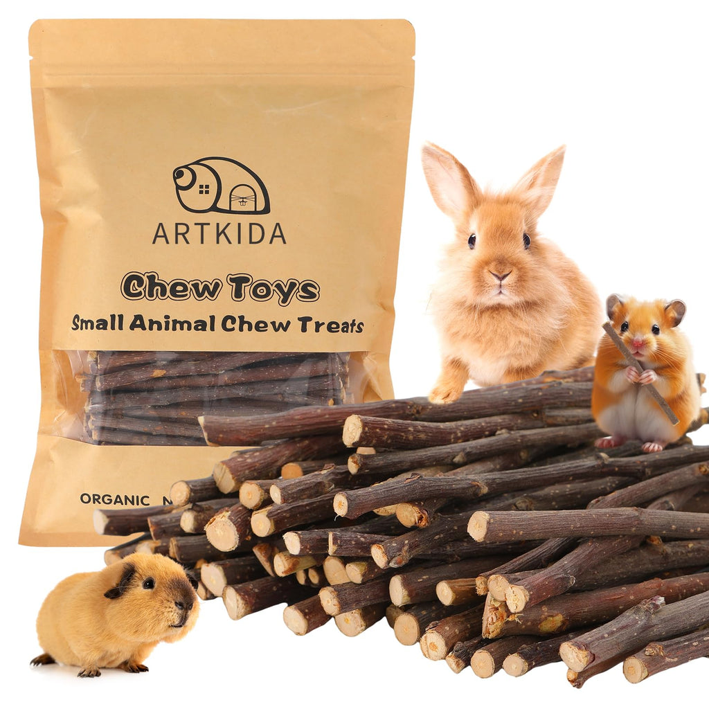 900g Apple Sticks Wood Chew Sticks Toys for Rabbits Chinchillas Guinea Pigs Hamsters Bunny Molar Chew Treats Toys for Teeth, Small Animals Snacks