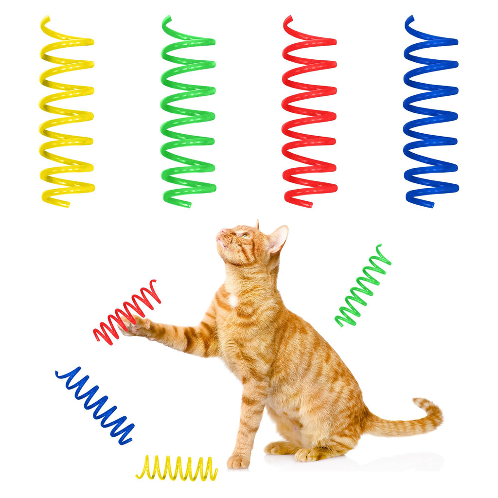 SPOT Colorful Springs Cat Toys – 3" Bouncy Coils for Indoor Cats & Kittens to Swat, Chase & Bite, Safe Lightweight Plastic, Interactive Enrichment
