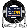 75Ft Dog Tie Out Cable, Dog Leads for Small to Large Pets Up to 300 Pounds, 5mm Heavy Duty 1000lbs Break Strength Galvanized Braided Steel Pet