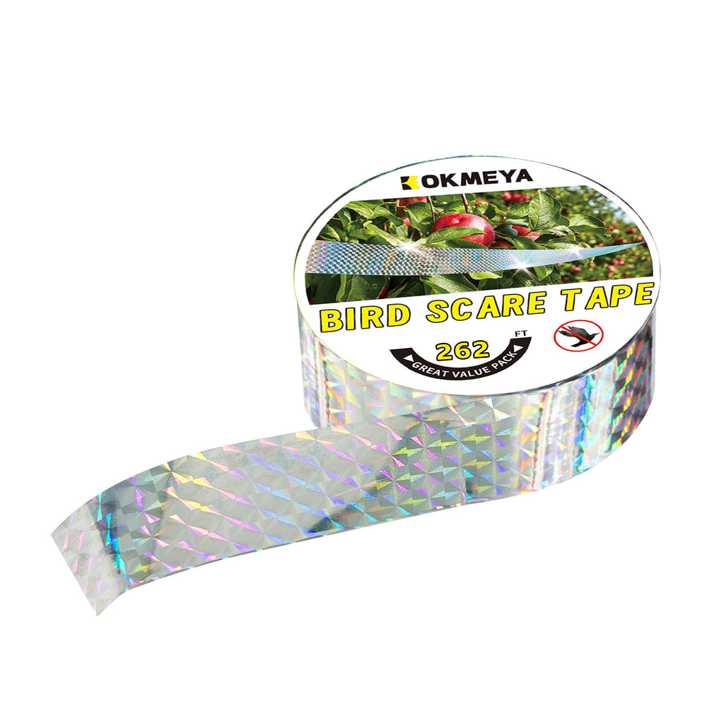 Bird Scare Reflective Tape, 262 Feet per Roll, Double-Sided Reflective, for Repelling Sparrows and Woodpeckers, Suitable for Outdoor Use in Homes