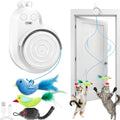 Interactive Cat Toys for Indoor Cats: Automatic Electric Flying Bird Feather & Mouse Wand, Rechargeable Electric Hanging Play Chase Exercise Moving
