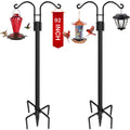 XDW-GIFTS Double Shepherds Hooks for Outdoor, 2-Pack Heavy Duty Garden Pole for Hanging Bird Feeder, Plant Baskets, Solar Light Lanterns, Garden