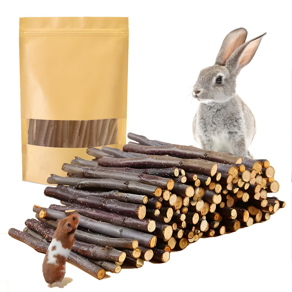 600g Organic Apple Sticks Small Animals Molar Wood Treats Toys for Chinchillas Guinea Pig Rabbits Hamster Gerbil Parrot Bunny Chew Stick Toys, 21.2 OZ