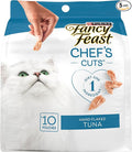 Purina Fancy Feast Purely Hand-Flaked Tuna Cat Treats, Steam-Baked Real Tuna, Pack of 5, 10 Count Pouches