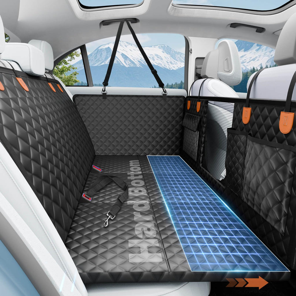 Dog Car Seat Cover for Back Seat with Hard Bottom,Waterproof Back Seat Extender for Dogs,Dog Hammock Dogs Bed for Cars, SUVs,Pet Seat Cover for Back