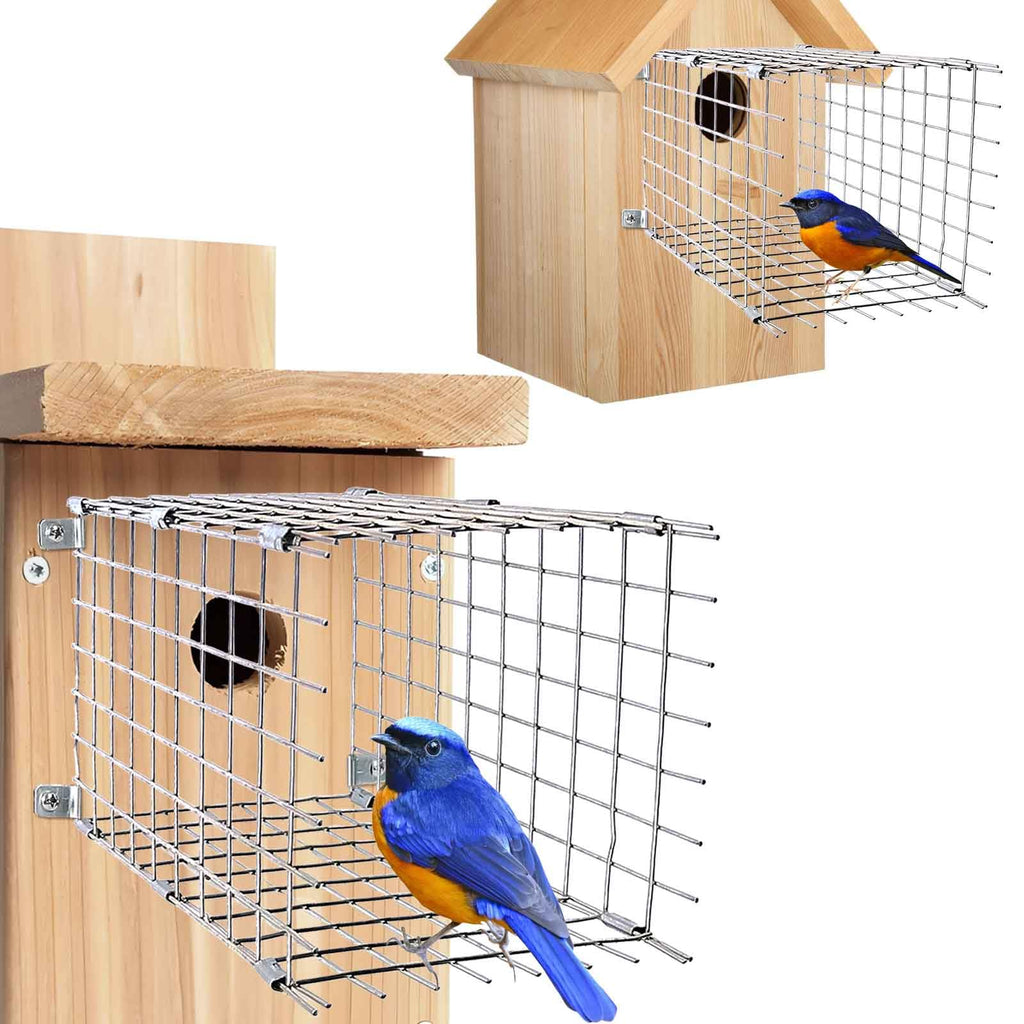Bluebird House Predator Guards 2 Pcs, Strong Metal Wire Birdhouse Entrance Protector Guard Bird House Protector Guards for Eastern Bluebird Box