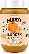 Pumpkin Pup Buddy BUDDER, 100% Natural Dog Peanut Butter, Healthy Peanut Butter Dog Treats, Made in USA, (17oz Jars)