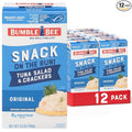 Bumble Bee Snack On The Run! Protein Pack, 8g per Box - Original Tuna Salad with Crackers Kit - Ready to Eat Easy-Open Can - Wild Caught