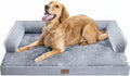 MEKIY Orthopedic Washable Dog Bed with Bolster for Medium to Large Dogs | Pillow Support for Neck Relief, Egg Crate Foam, Waterproof Liner, Anti-Slip